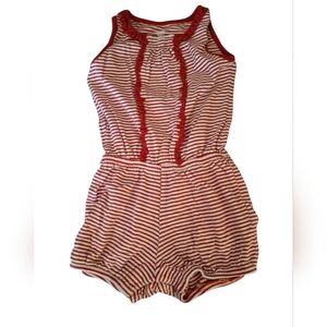 Old Navy Kids Red and White Striped Romper